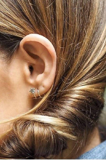Stylacity Sterling Silver Star Twist Earrings Stylacity